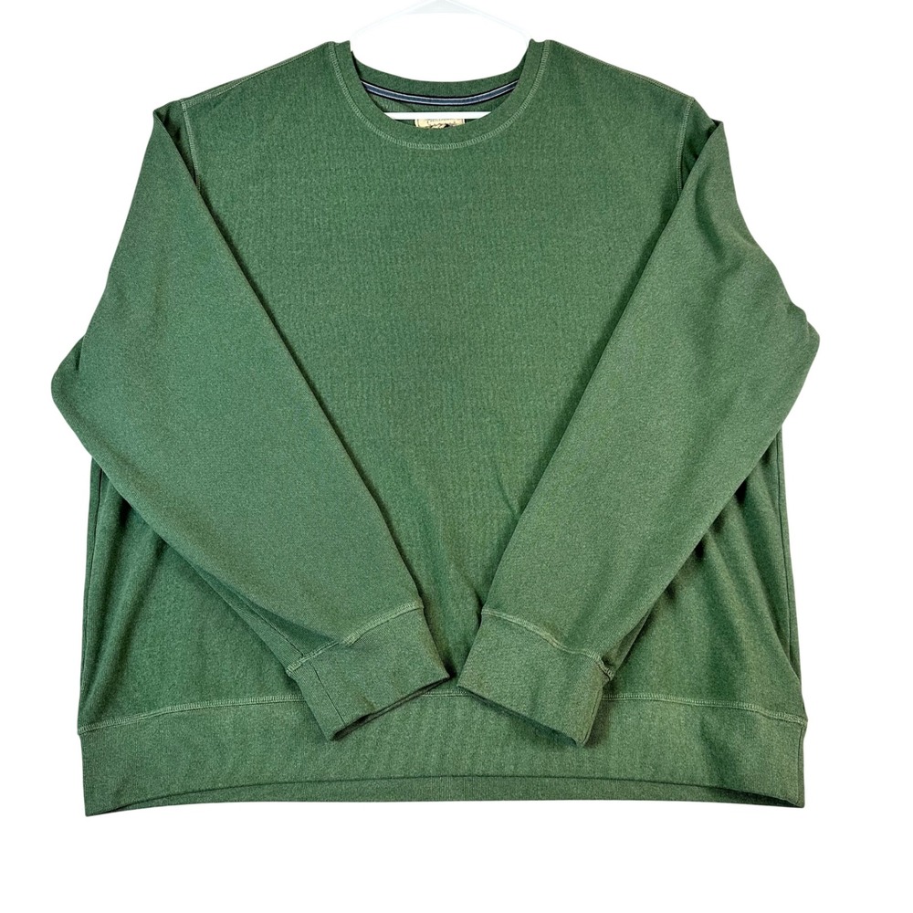 Boston Traders Mens XXL Forest Green Ribbed‎ Crewneck Sweatshirt Pullover